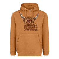 Meerkat highland cow Heavyweight Hoodie - RanaPortraitStore