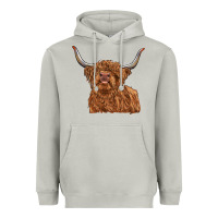 Moon Dust highland cow Heavyweight Hoodie - RanaPortraitStore