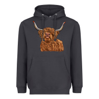 Smoke highland cow Heavyweight Hoodie - RanaPortraitStore