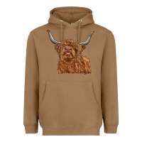 Toasted Coconut highland cow Heavyweight Hoodie - RanaPortraitStore