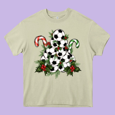 Soccer Tree Christmas Heavy Core Tee Designed By Ranaportraitstore