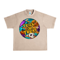 French Oak Trick Or Treat Hallowen Round Urban Heavy Tee - LillyAllenDesigns