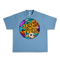 Pebble Blue Trick Or Treat Hallowen Round Urban Heavy Tee - LillyAllenDesigns