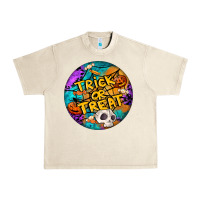 Sandshell Trick Or Treat Hallowen Round Urban Heavy Tee - LillyAllenDesigns