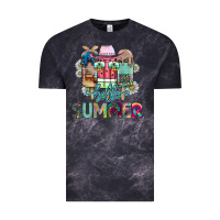 Cloud Black Hello Summer Vintage Tee - CowhideDigitalArt