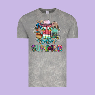 Hello Summer Vintage Tee Designed By Cowhidedigitalart
