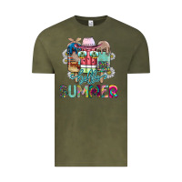 Vintage Olive Hello Summer Vintage Tee - CowhideDigitalArt