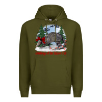 Army Green greetings of the season y'all with armadillo Premium Hoodie - BarkalooDesign