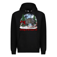 Black greetings of the season y'all with armadillo Premium Hoodie - BarkalooDesign