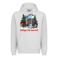 Dove Grey greetings of the season y'all with armadillo Premium Hoodie - BarkalooDesign