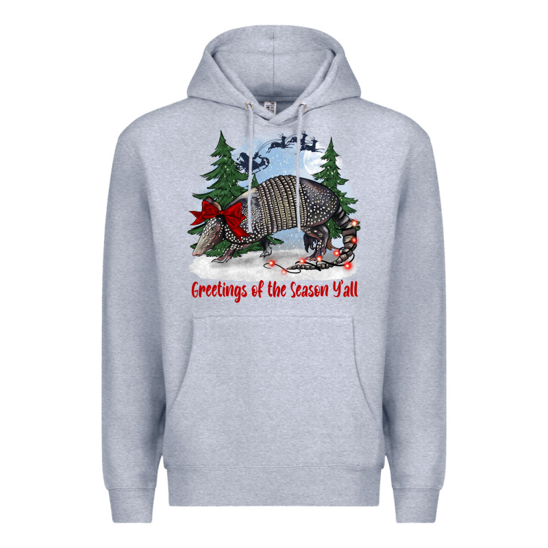 Greetings Of The Season Y'all With Armadillo Premium Hoodie by BarkalooDesign | Teevron