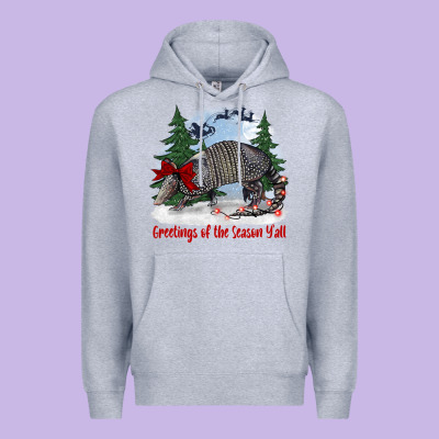 Greetings Of The Season Y'all With Armadillo Premium Hoodie Designed By Barkaloodesign