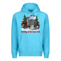 Ocean Blue greetings of the season y'all with armadillo Premium Hoodie - BarkalooDesign