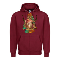 Burgundy bullskull arrowhead Zipper Hoodie - Jasminsmagicworld