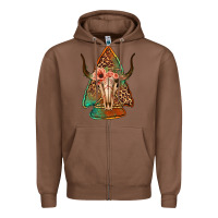 Chestnut bullskull arrowhead Zipper Hoodie - Jasminsmagicworld