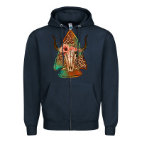 Navy bullskull arrowhead Zipper Hoodie - Jasminsmagicworld