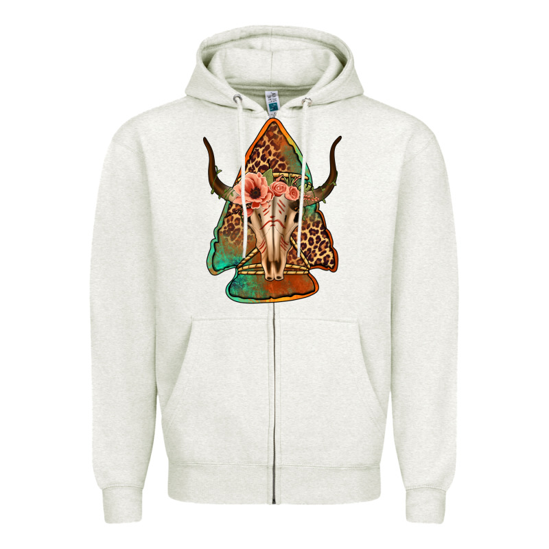 Bullskull Arrowhead Zipper Hoodie by Jasminsmagicworld | Teevron