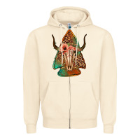 Sandshell bullskull arrowhead Zipper Hoodie - Jasminsmagicworld