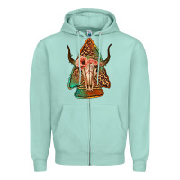 Seafoam bullskull arrowhead Zipper Hoodie - Jasminsmagicworld