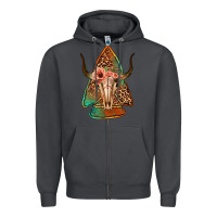 Smoke bullskull arrowhead Zipper Hoodie - Jasminsmagicworld