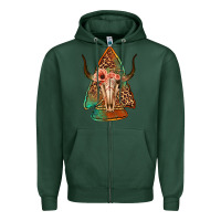 Sports Green bullskull arrowhead Zipper Hoodie - Jasminsmagicworld