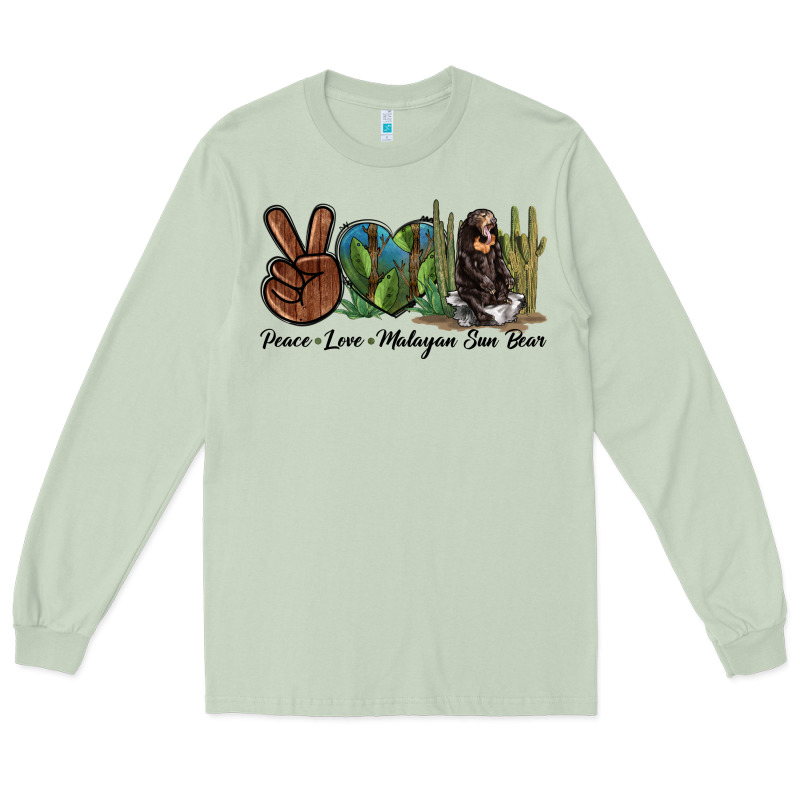 Peace Love Malayan Sun Bear Long Sleeve Tee by LillyAllenDesigns | Teevron