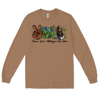Toasted Coconut Peace Love Malayan Sun Bear Long Sleeve Tee - LillyAllenDesigns