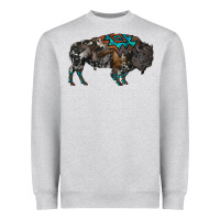 Heather Grey cowhide bison Heavyweight Sweatshirt - RanaPortraitStore