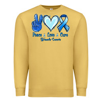 Antique Gold Peace Love Cure Stomach Cancer Premium Sweatshirt - Jasminsmagicworld