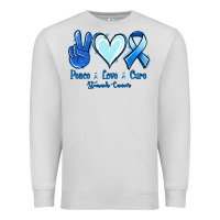 Dove Grey Peace Love Cure Stomach Cancer Premium Sweatshirt - Jasminsmagicworld