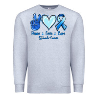 Heather Grey Peace Love Cure Stomach Cancer Premium Sweatshirt - Jasminsmagicworld