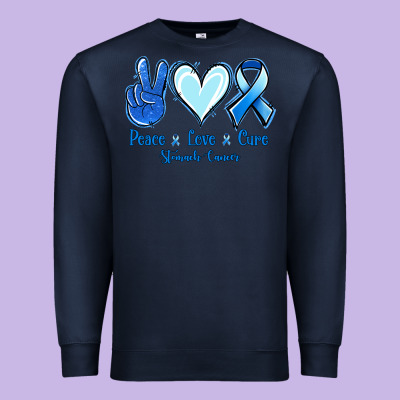 Peace Love Cure Stomach Cancer Premium Sweatshirt Designed By Jasminsmagicworld