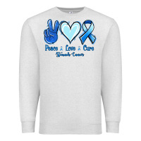 Oatmeal Heather Peace Love Cure Stomach Cancer Premium Sweatshirt - Jasminsmagicworld