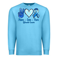 Ocean Blue Peace Love Cure Stomach Cancer Premium Sweatshirt - Jasminsmagicworld