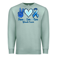 Seafoam Peace Love Cure Stomach Cancer Premium Sweatshirt - Jasminsmagicworld