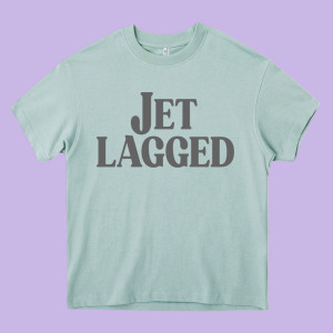 Jet Lagged Cute World Traveler & Funny Vacation Pullover Hoodie Heavy Core Tee Designed By Linhvisuals