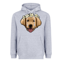 Heather Grey Labrador Heavyweight Hoodie - Jasminsmagicworld