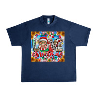 Navy Love Christmas highland cow Urban Heavy Tee - CowhideDigitalArt