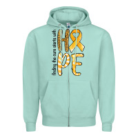 Finding The Cure Starts With Hope Childhood Cancer Awareness Zipper Hoodie | Teevron