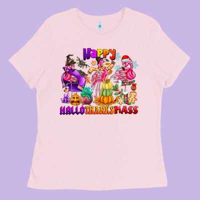 Happy Hallo Thanks Mas Ladies Tee Designed By Cowhidedigitalart