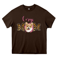 Chocolate Brown Corgi Mom Heavy Core Tee - Jasminsmagicworld