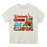 Cream weekends coffee and camping frappe coffee Heavy Core Tee - FaDigitalArtStudio