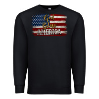 Black God Bless America Distressed Flag Premium Sweatshirt - Jasminsmagicworld