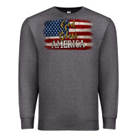 Charcoal Heather God Bless America Distressed Flag Premium Sweatshirt - Jasminsmagicworld