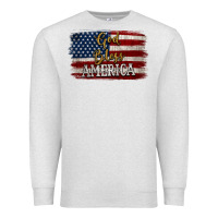 Oatmeal Heather God Bless America Distressed Flag Premium Sweatshirt - Jasminsmagicworld
