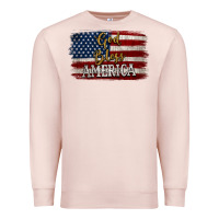 Pale Pink God Bless America Distressed Flag Premium Sweatshirt - Jasminsmagicworld