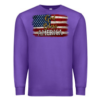 Purple God Bless America Distressed Flag Premium Sweatshirt - Jasminsmagicworld