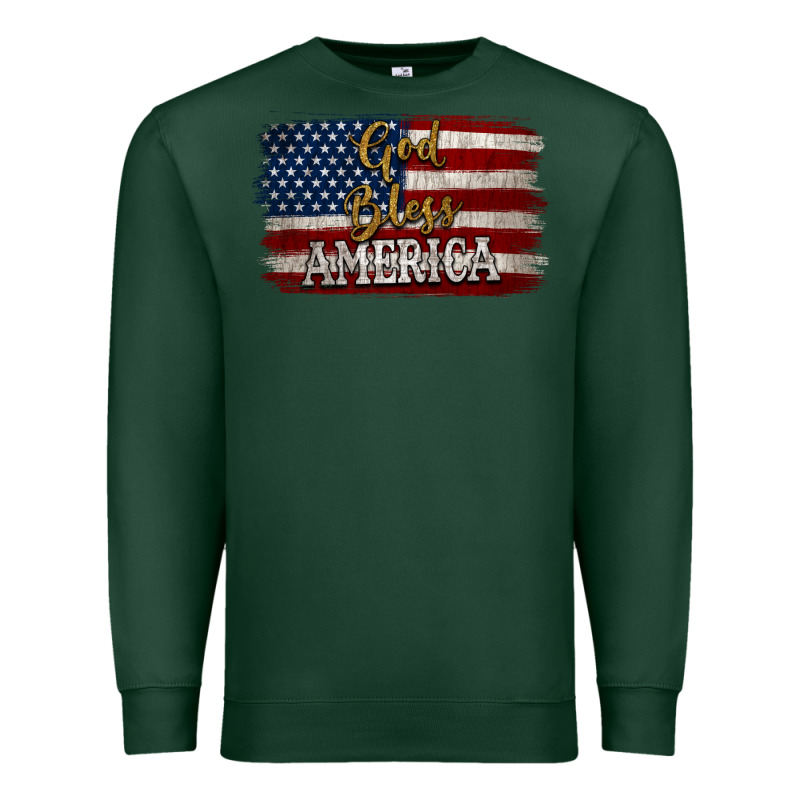 God Bless America Distressed Flag Premium Sweatshirt by Jasminsmagicworld | Teevron