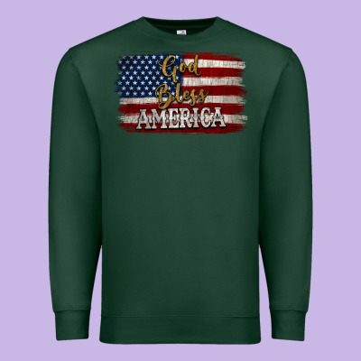 God Bless America Distressed Flag Premium Sweatshirt Designed By Jasminsmagicworld