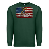 Sports Green God Bless America Distressed Flag Premium Sweatshirt - Jasminsmagicworld
